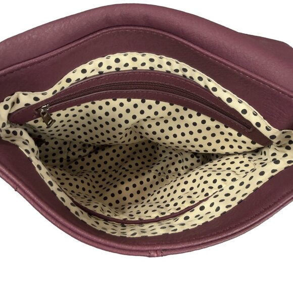 Crossbody Bag Plum Purple Faux Leather Adjustable Strap - Picture 8 of 12